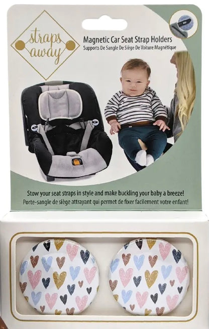 Straps Away Ltd- All You Need Is Love - Magnetic Car Seat Strap Holders