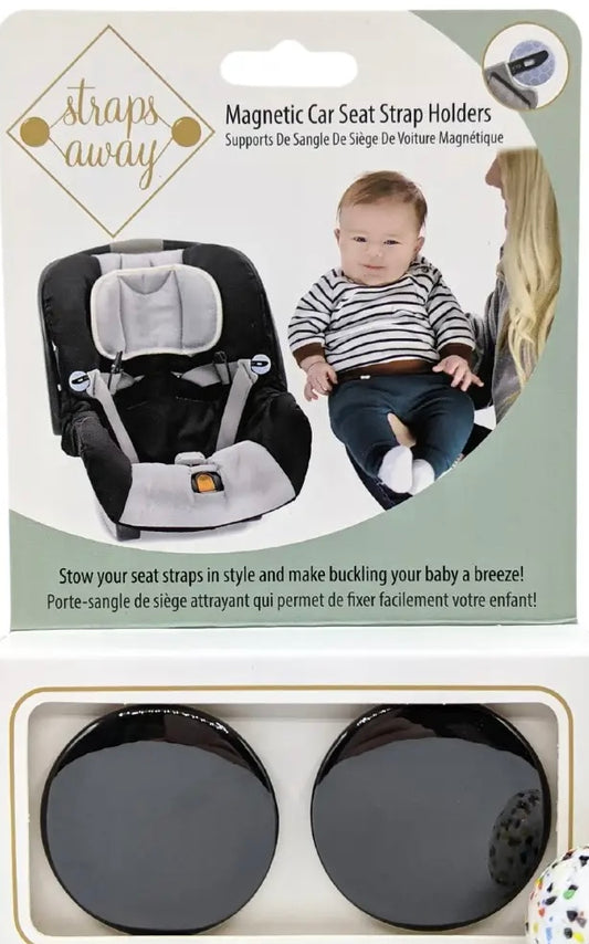 Straps Away Ltd- Incognito Black - Magnetic Car Seat Strap Holders