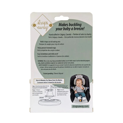 Straps Away Ltd- Incognito Black - Magnetic Car Seat Strap Holders