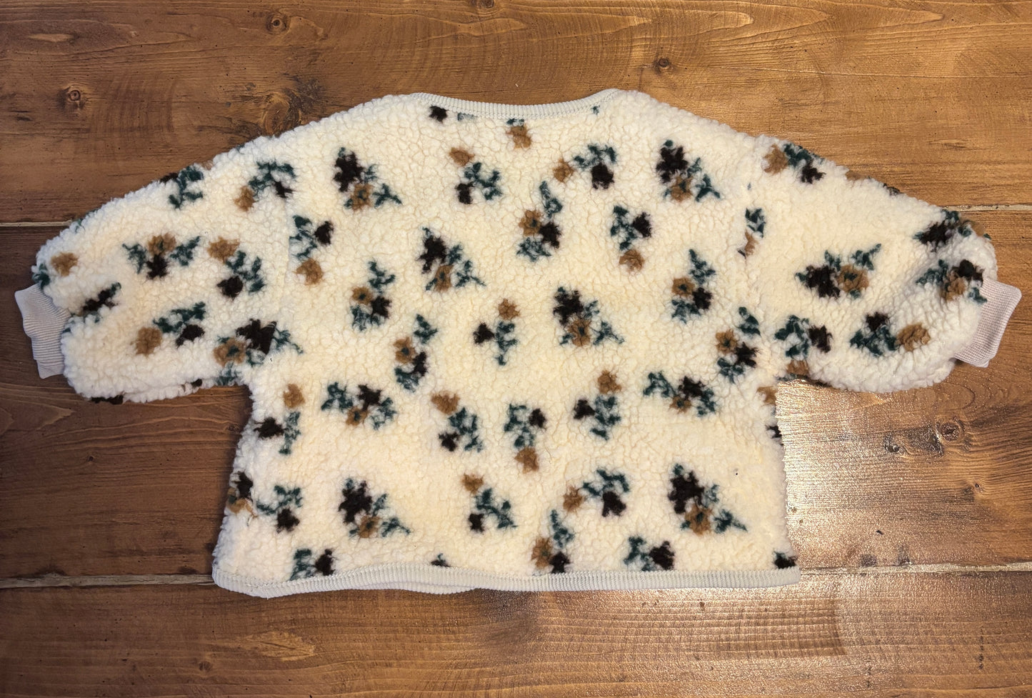 Vintage Floral Sherpa Jacket