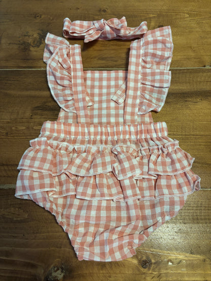 Silly Goose Gingham Romper