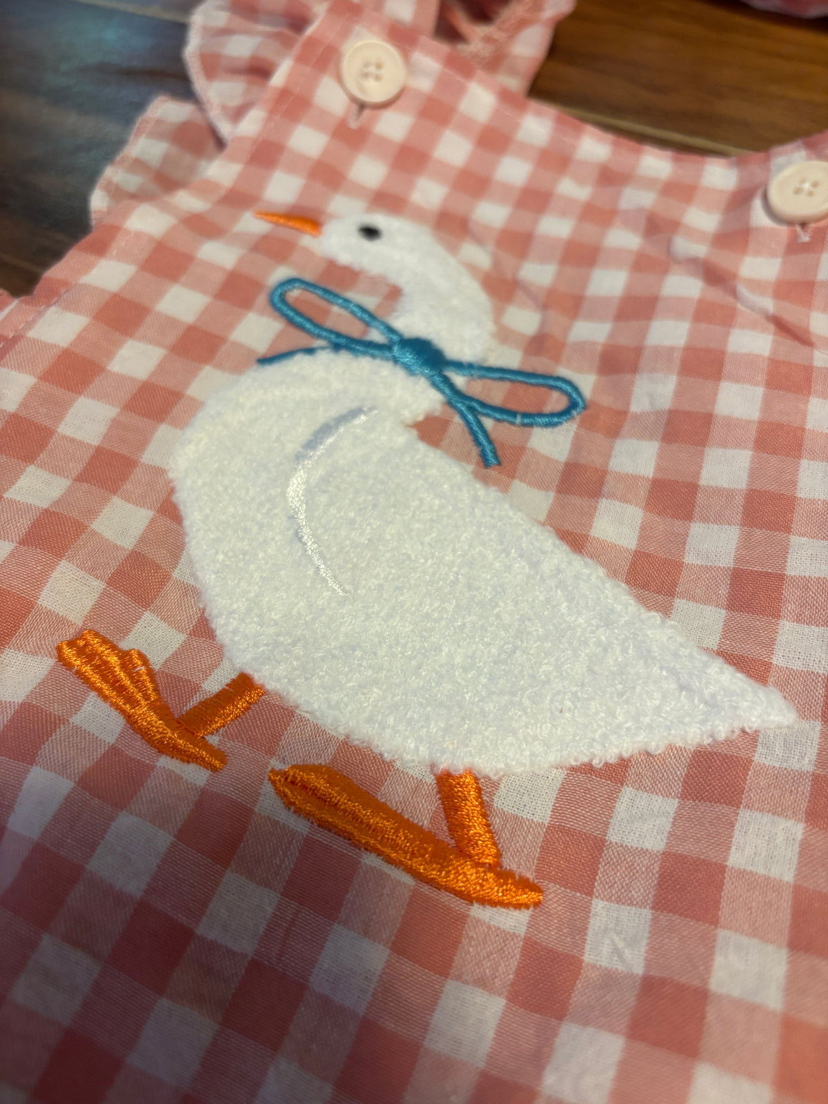 Silly Goose Gingham Romper