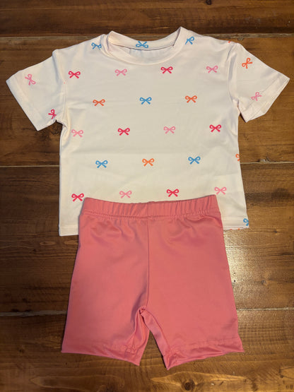 Rainbow Bows Shorts Set