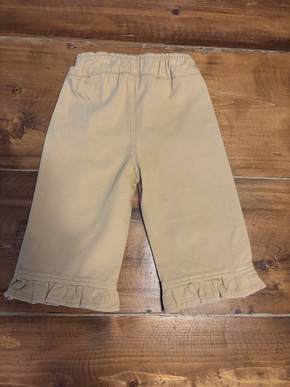 Khaki Floral Embroidered Jeans