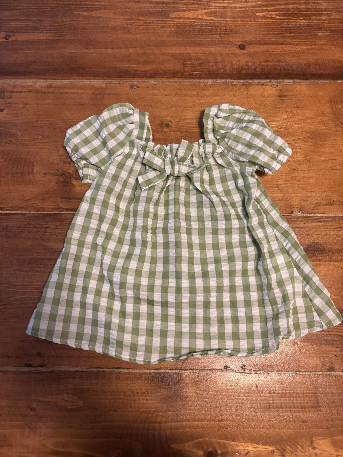 Gingham Puff Sleeve Dress