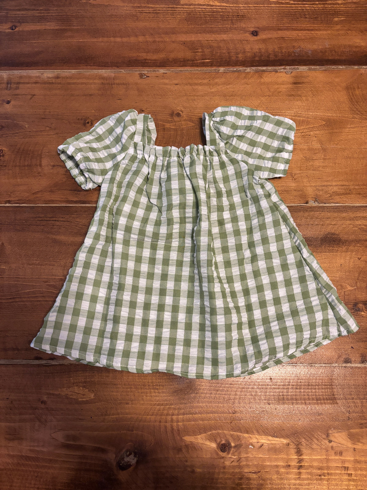 Gingham Puff Sleeve Dress