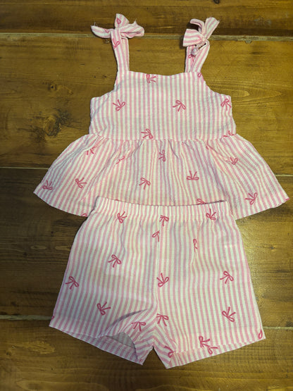 Pink Bows Tank & Shorts Set