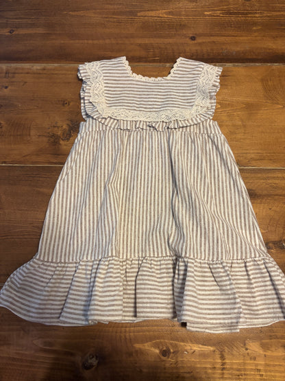 Vintage Square Neck Linen Dress