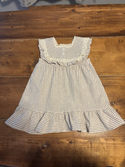 Vintage Square Neck Linen Dress