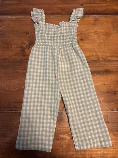 Mint Gingham Romper