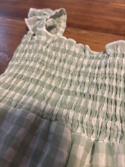 Mint Gingham Romper