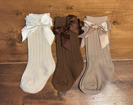Silk Ribbon Bow Socks