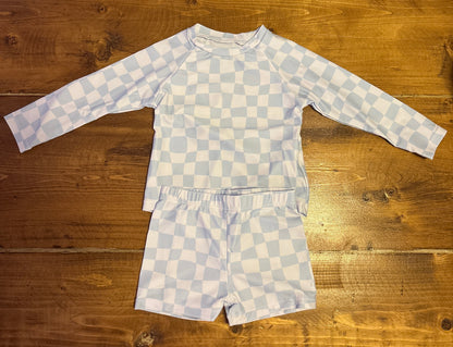 Baby Blue Swim Rash-guard set
