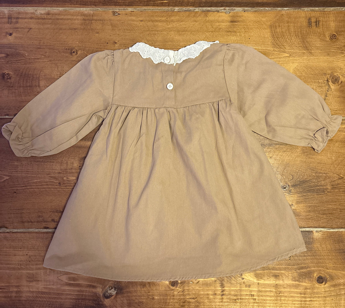 Brown Floral Embroidered Dress
