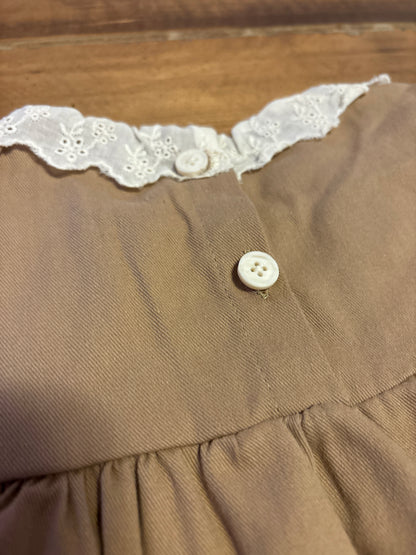 Brown Floral Embroidered Dress